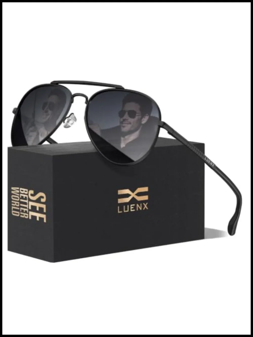 Classic Aviator Polarized Sunglasses UV 400 Protection with Accessories